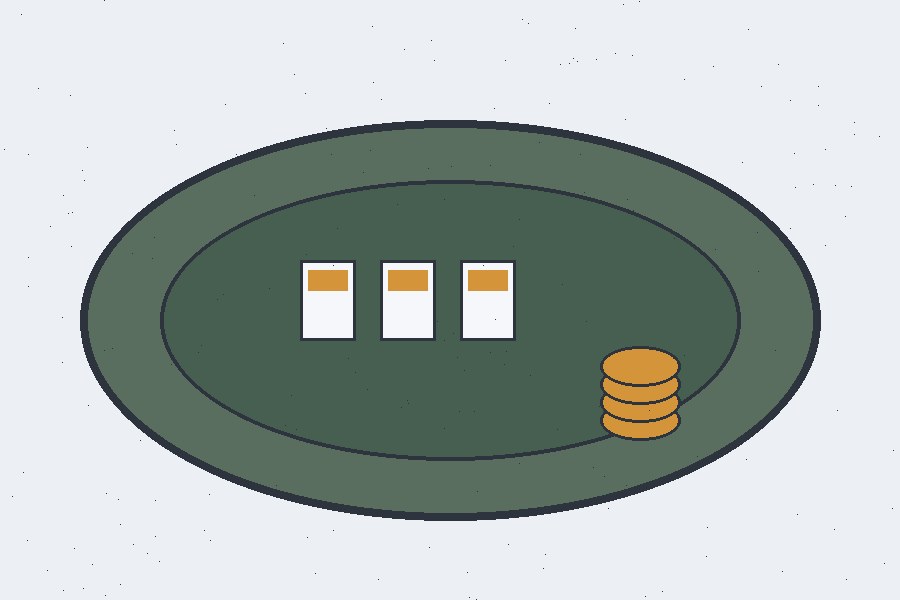 Stylised live casino table with cards and chips